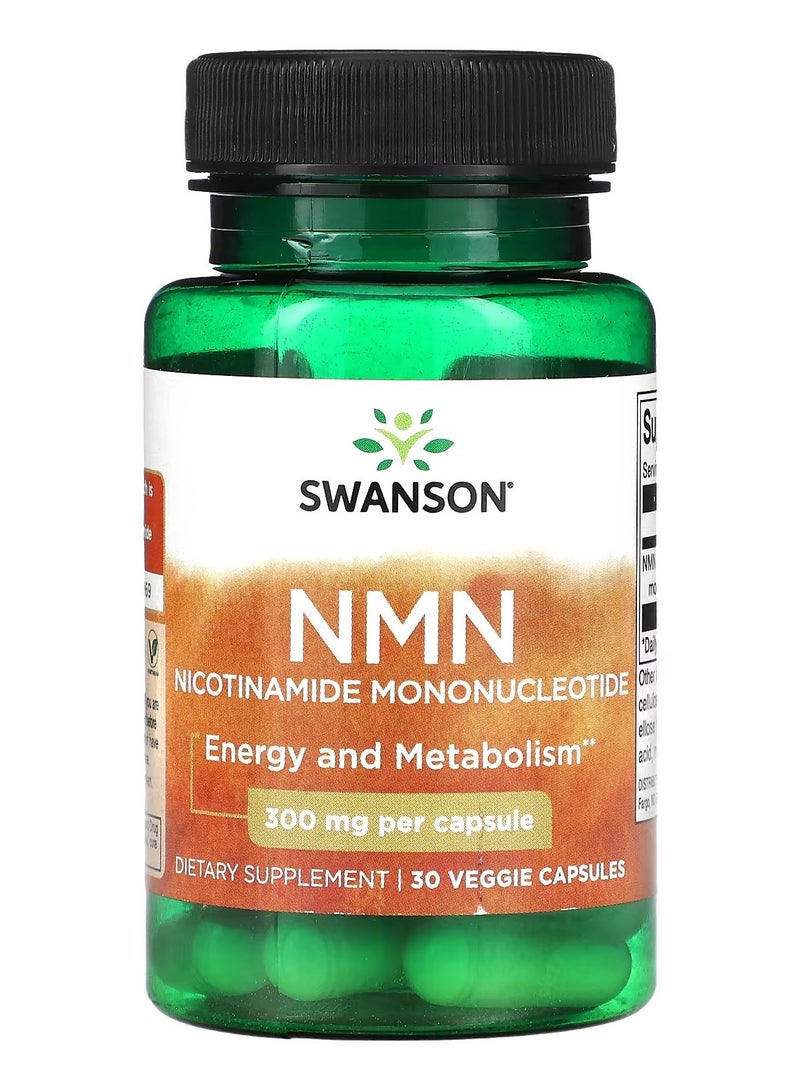 سوانسون، NMN، 300 ملغ، 30 كبسولة نباتية