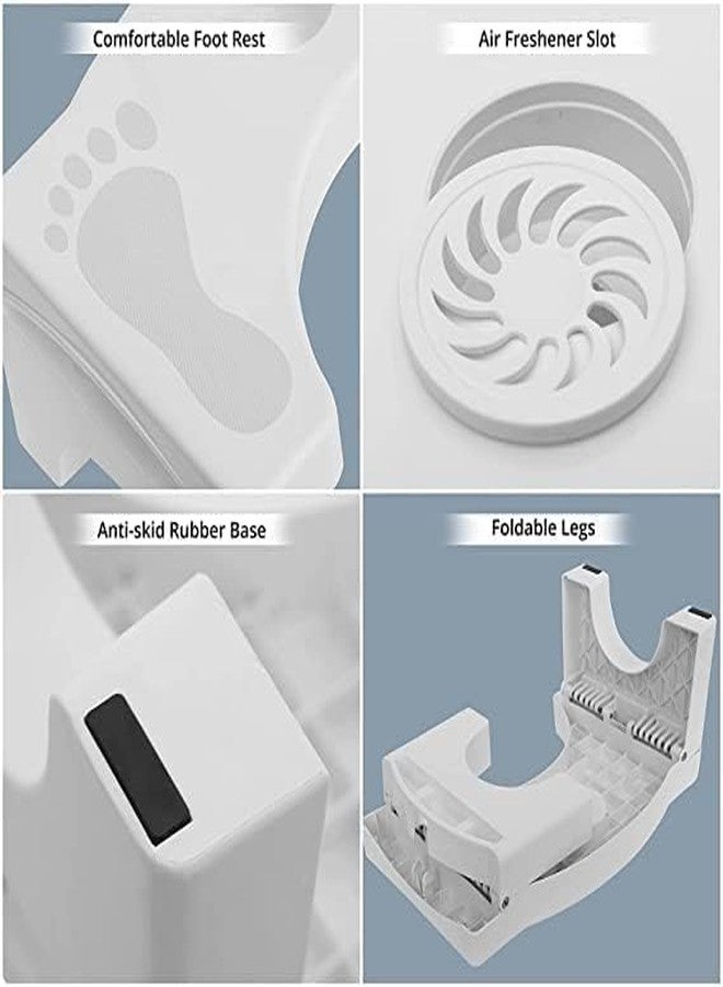 F4FIVE Foldable Toilet Step Stool, 21 cm Height, Non-Slip Squatting Bathroom Stool, White - Image 5