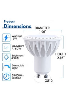 Y&D LED Bulbs Dimmable 5W 50W Equivalent 2700K Warm White 450 Lumens Standard Base 38° Beam Angle Pack of 4  - Image 4