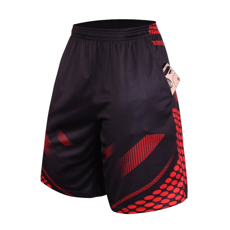 Generic Foreign trade mens cycling clothing manufacturers direct fitness clothing mens leisure sports suit two-piece basketball suit Red Shorts