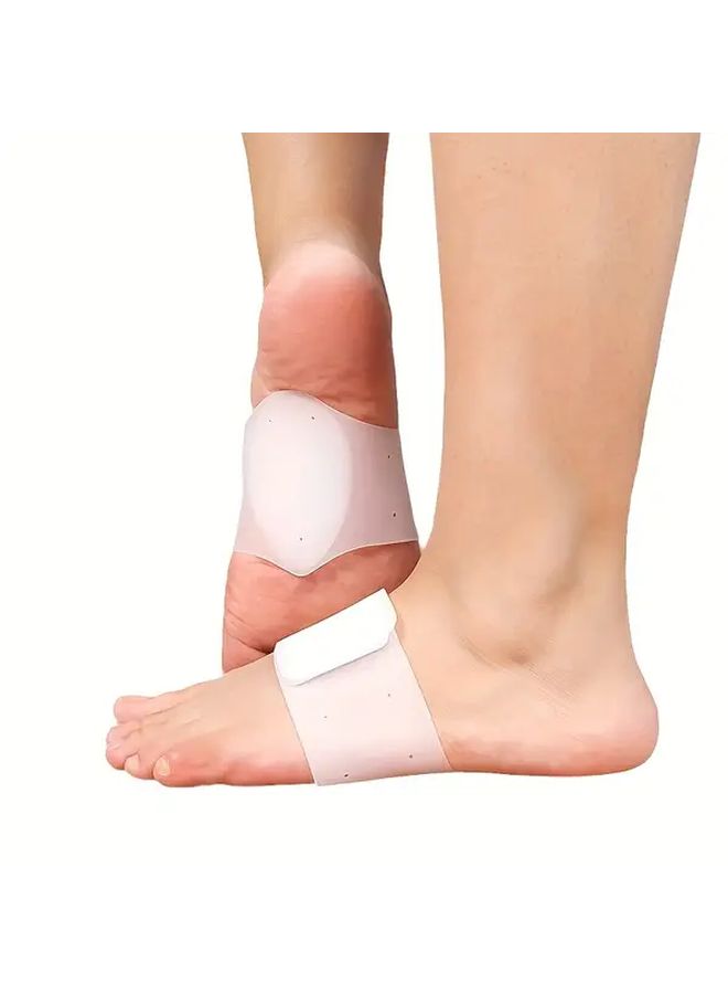 1 Pair Soft Transparent Silicone Heel And Arch Support Sleeves Flat Foot Cushion Non Slip Post Surgery Fallen Arches Brace For Walking Running Daily Use - Image 5