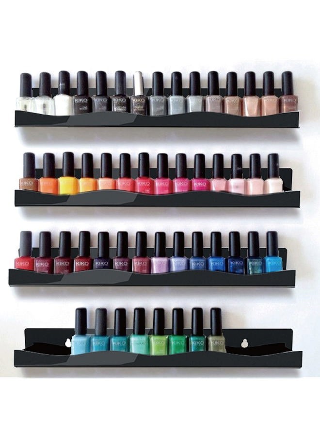 YMVV 15" Nail Polish Rack Wall Mounted Shelf,6 Pack Black Acrylic Organizer Supplies for Nail Techs,Great Display for Salons Retailers - Image 5