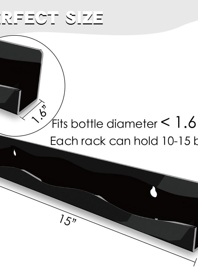 YMVV 15" Nail Polish Rack Wall Mounted Shelf,6 Pack Black Acrylic Organizer Supplies for Nail Techs,Great Display for Salons Retailers - Image 2