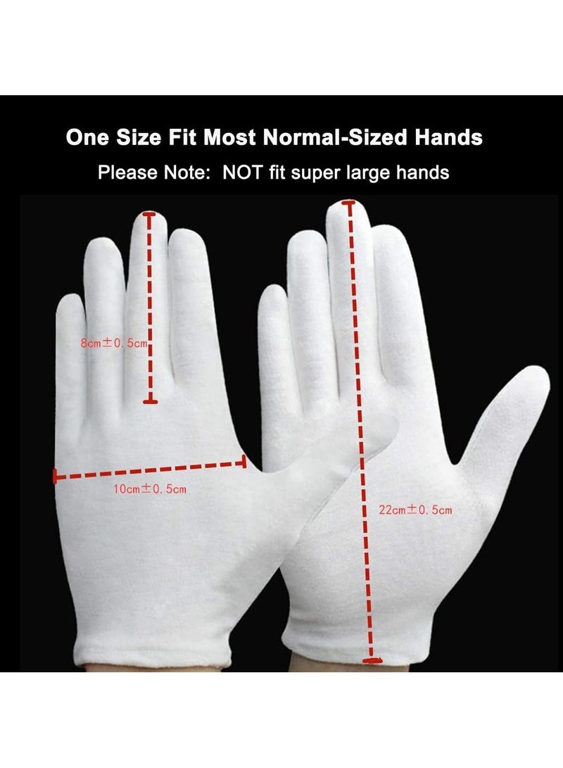 أنغولا باندا كوهورن 12 زوجًا من القفازات القطنية البيضاء للاكزيما واليدين الجافة - بطانات قفازات عمل جيدة التهوية - قفازات سبا مرطبة - قفازات ناعمة لفحص المجوهرات - قفازات قماش قطنية قابلة للتمدد لمعظم النساء - Image 5
