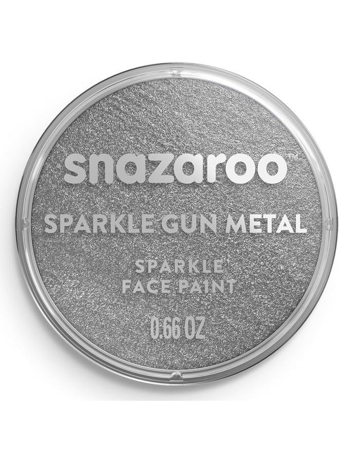Snazaroo طلاء وجه وجسم لامع للأطفال والبالغين، لون رمادي معدني لامع، قائم على الماء، سهل الغسل، غير سام، مكياج، رسم على الجسم للحفلات، للأعمار من 3 سنوات فما فوق - Image 1