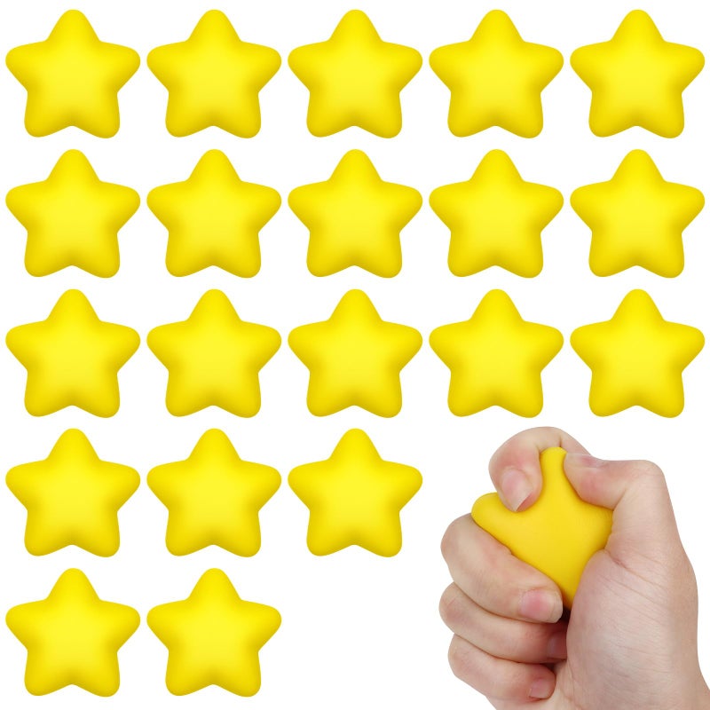 Atiloy 20 Packs for Star Stress Ball Bulk Mini Stress Relief Balls Small Foam Squeeze Anxious Toy for Star Squishy Balls Kids School Carnival Reward Football Party Decorations Supplies - Image 3