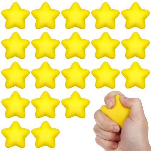 Atiloy 20 Packs for Star Stress Ball Bulk Mini Stress Relief Balls Small Foam Squeeze Anxious Toy for Star Squishy Balls Kids School Carnival Reward Football Party Decorations Supplies - Image 1