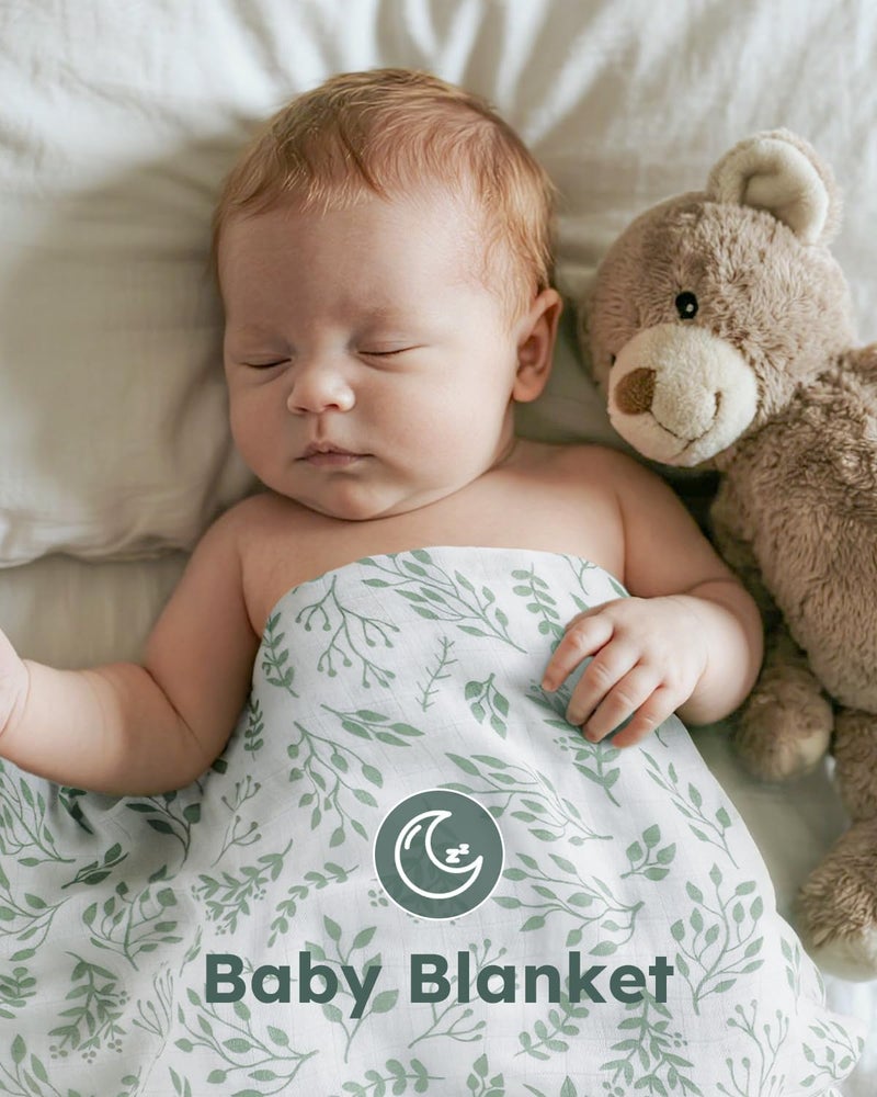 Yoofoss Organic Muslin Swaddle Blankets Baby Blankets 47 x 47 Inches Receiving Blanket for Baby Boys and Girls Baby Essentials for Newborns Soft Breathable - Image 5