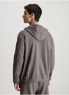 CALVIN KLEIN Calvin Klein Men's Hoody - Long Sleeves - Sportswear - Cotton Sweatshirt, Grey  - Image 2