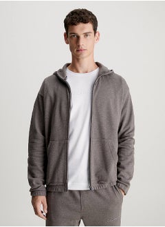 CALVIN KLEIN Calvin Klein Men's Hoody - Long Sleeves - Sportswear - Cotton Sweatshirt, Grey  - Image 1