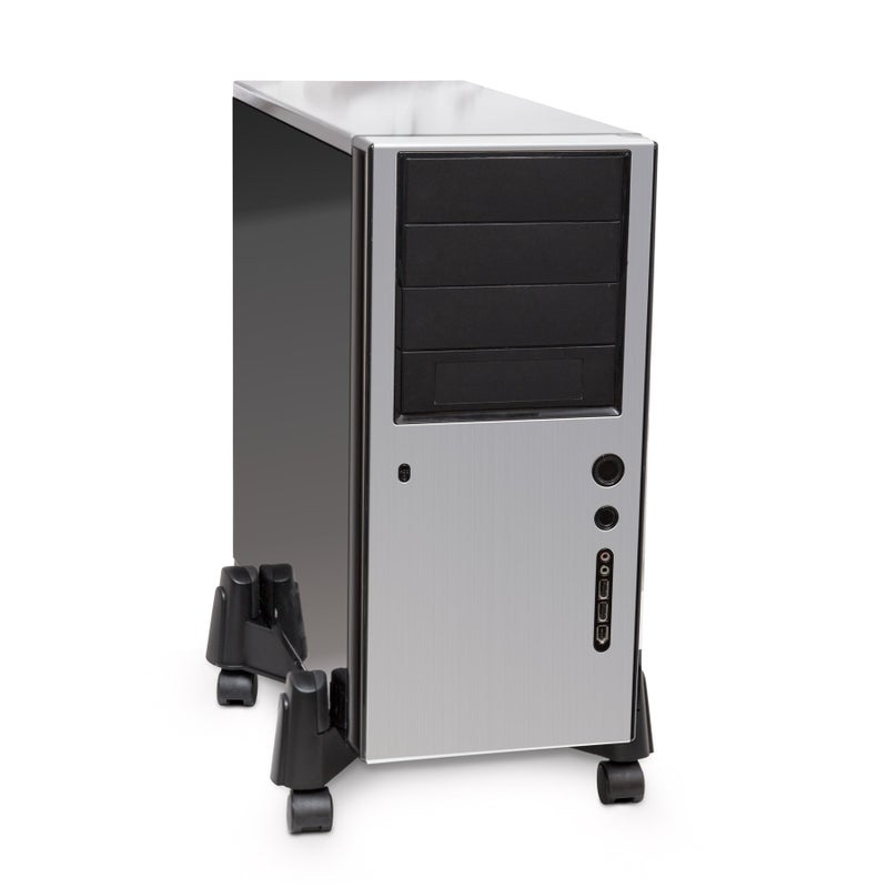 Syba Mobile Desktop Tower Computer Floor Stand Rolling Caster Wheels and Adjustable Width from 6 to 10 Inches - Image 3
