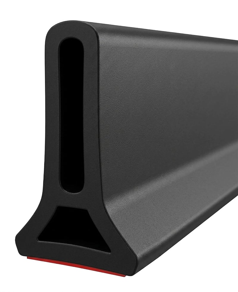 Ynotus 98Inch Collapsible Shower Threshold Water Dam 2" High Shower Barrier Water Stopper 2" Tall Shower Water Guard To Keep Water In Shower Dry And Wet Separation Bathroom Wheelchair Accessible Black - Image 1