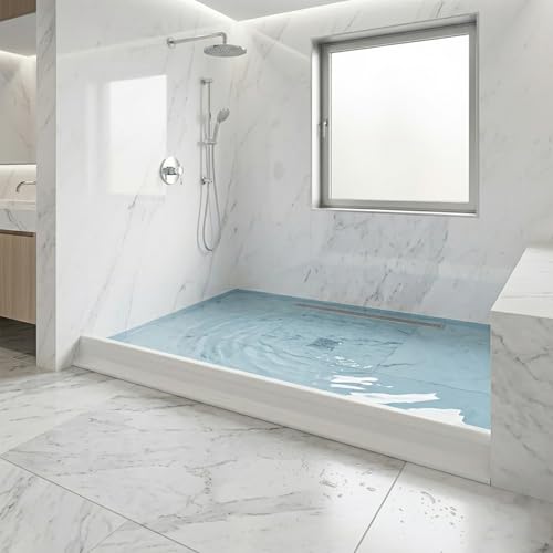 Ynotus 98Inch Collapsible Shower Threshold Water Dam 2" High Shower Barrier Water Stopper 2" Tall Shower Water Guard To Keep Water In Shower Dry And Wet Separation Bathroom Wheelchair Accessible Black - Image 4