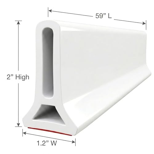 Ynotus 98Inch Collapsible Shower Threshold Water Dam 2" High Shower Barrier Water Stopper 2" Tall Shower Water Guard To Keep Water In Shower Dry And Wet Separation Bathroom Wheelchair Accessible Black - Image 2
