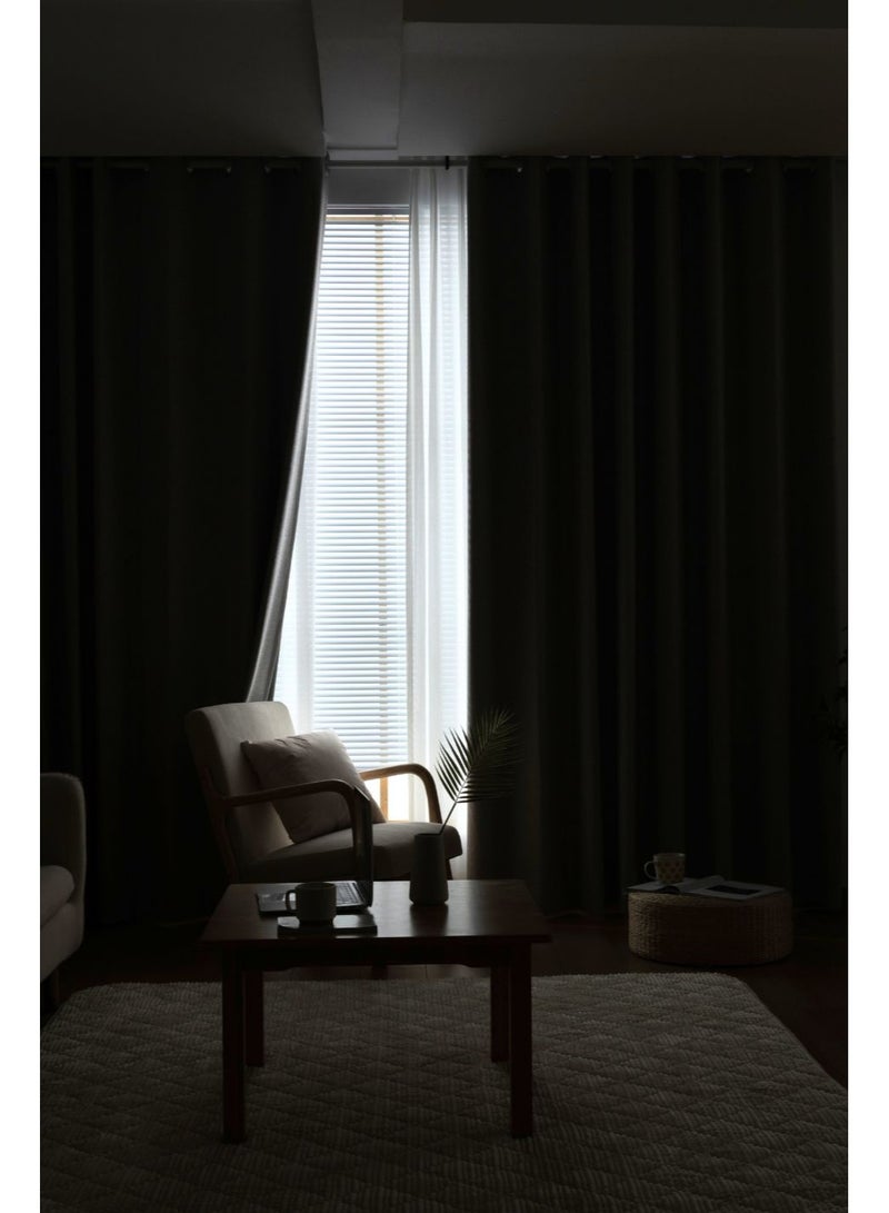 QBAID Chenille Blackout Curtain Panel with Grommet Top, Soft Textured Light Reducing Window Curtain for Bedroom Living Room, Multiple Size Options - Image 3