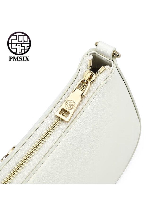 Pmsix Women's Handbag, Cowhide Leather, Chinese-style Embroidery, Shoulder Crossbody Bag, Fashionable Versatile Underarm Bag, Qixi Valentine's Day Gift For Wife - Image 3
