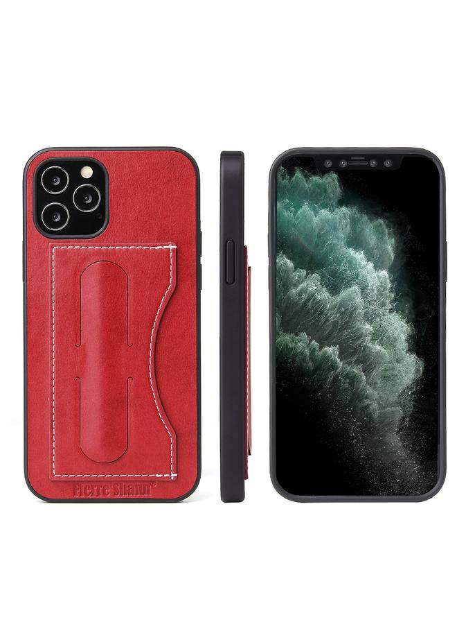 Zaboon Case For iPhone 12 Pro Max Fierre Shann Full Coverage Protective Leather Case with Holder & Card Slot - Image 1