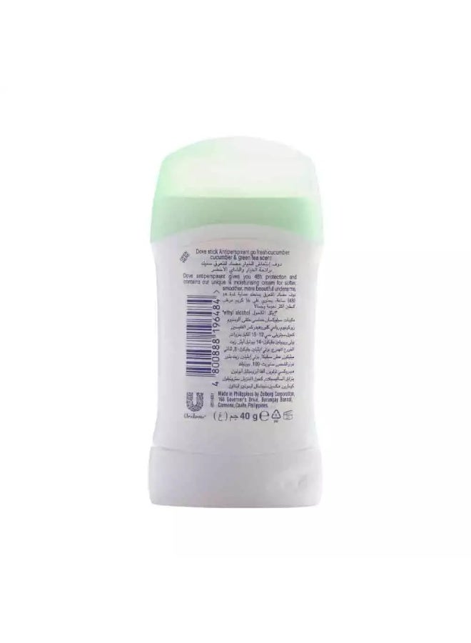 Dove دوف جو فريش مزيل العرق على شكل عصا برائحة الخيار والشاي الأخضر - 40 جرام - Image 2