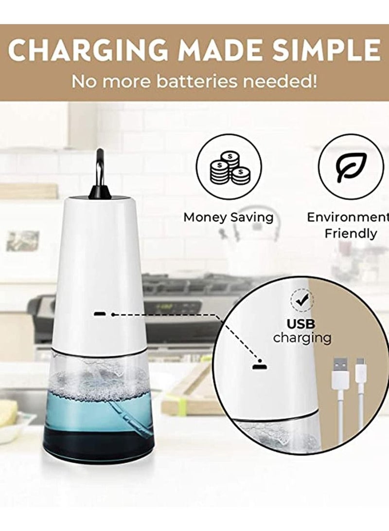 KASTWAVE جهاز توزيع الصابون الآلي بدون لمس موزع صابون رغوي بفوهة من الفولاذ المقاوم للصدأ حساس بالأشعة تحت الحمراء قابل لإعادة الشحن جهاز توزيع الصابون الرغوي - Image 2