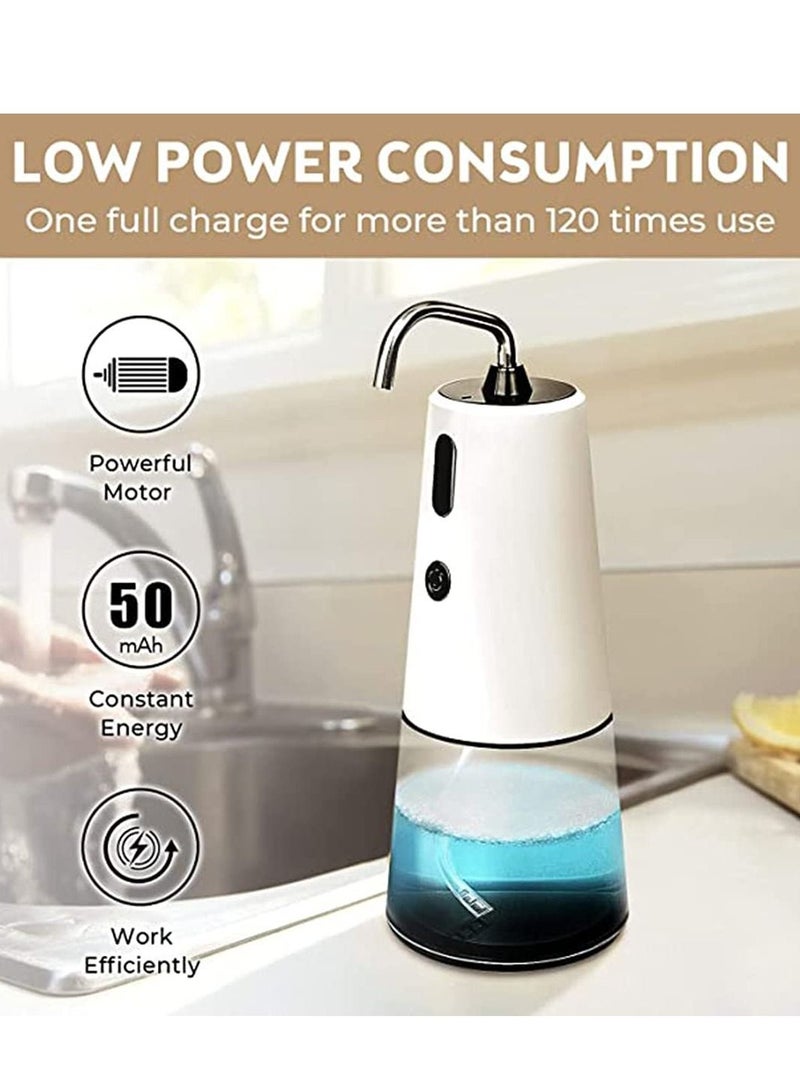 KASTWAVE جهاز توزيع الصابون الآلي بدون لمس موزع صابون رغوي بفوهة من الفولاذ المقاوم للصدأ حساس بالأشعة تحت الحمراء قابل لإعادة الشحن جهاز توزيع الصابون الرغوي - Image 5