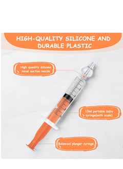 PYLCO SMART 2Pcs Baby Nasal Aspirator, 10ml Nasal Irrigator, Professional Baby Nasal Irrigator, Infant Nose Cleaner Syringe, Nose Cleaner Rinsing Device, Silicone Nasal Suction Tip, Cleanable and Reusable  - Image 3