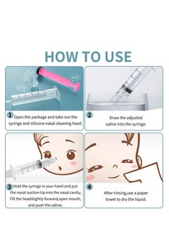 PYLCO SMART 2Pcs Baby Nasal Aspirator, 10ml Nasal Irrigator, Professional Baby Nasal Irrigator, Infant Nose Cleaner Syringe, Nose Cleaner Rinsing Device, Silicone Nasal Suction Tip, Cleanable and Reusable  - Image 4