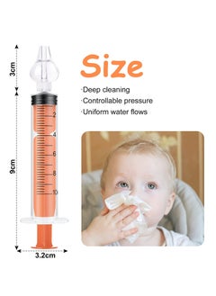 PYLCO SMART 2Pcs Baby Nasal Aspirator, 10ml Nasal Irrigator, Professional Baby Nasal Irrigator, Infant Nose Cleaner Syringe, Nose Cleaner Rinsing Device, Silicone Nasal Suction Tip, Cleanable and Reusable  - Image 5