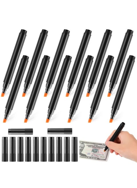 12 Pieces Counterfeit Bill Detector Pen Money Checker Device Fake Bill Detector Pen Currency Detector Pen For Counterfeit Cash Detection Cash Currency Note Check Fake Bills