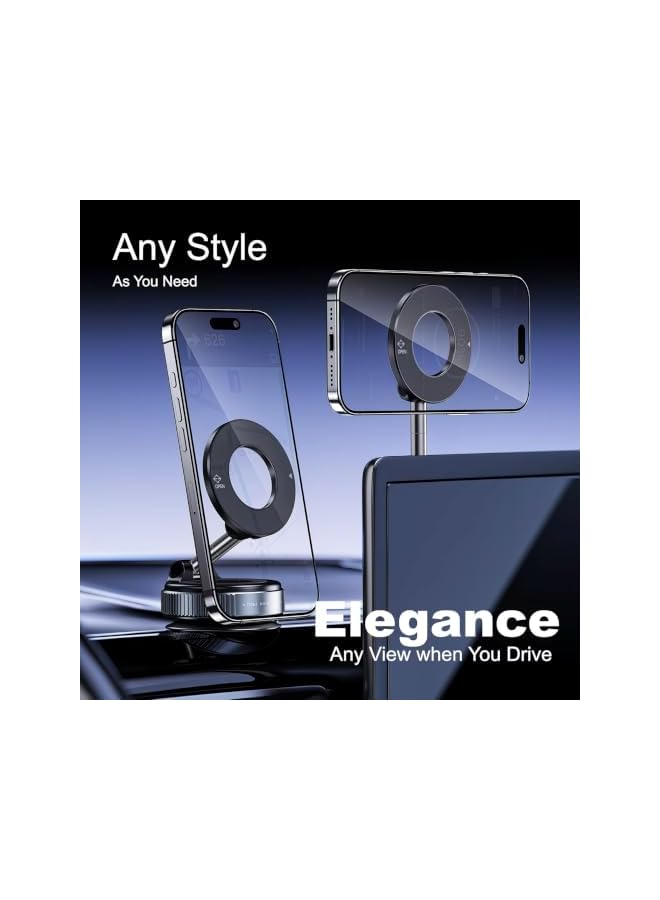 S-TOP Upgraded Magnetic Phone Holder | 360° Adjustable Vacuum Suction | Dashboard/Windscreen/Table | 3000gf Strongest Magnetic | Fit for iPhone مناسب لجميع الهواتف الذكية - Image 2