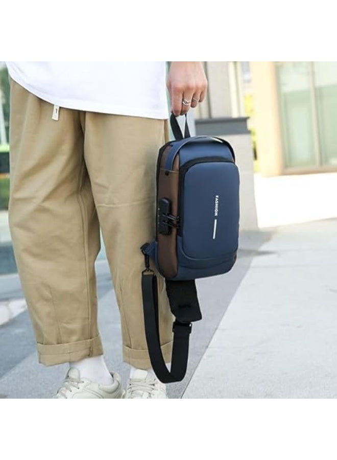 Casual backpack with USB strap, anti-theft and waterproof, for chest and shoulder use. - Image 2