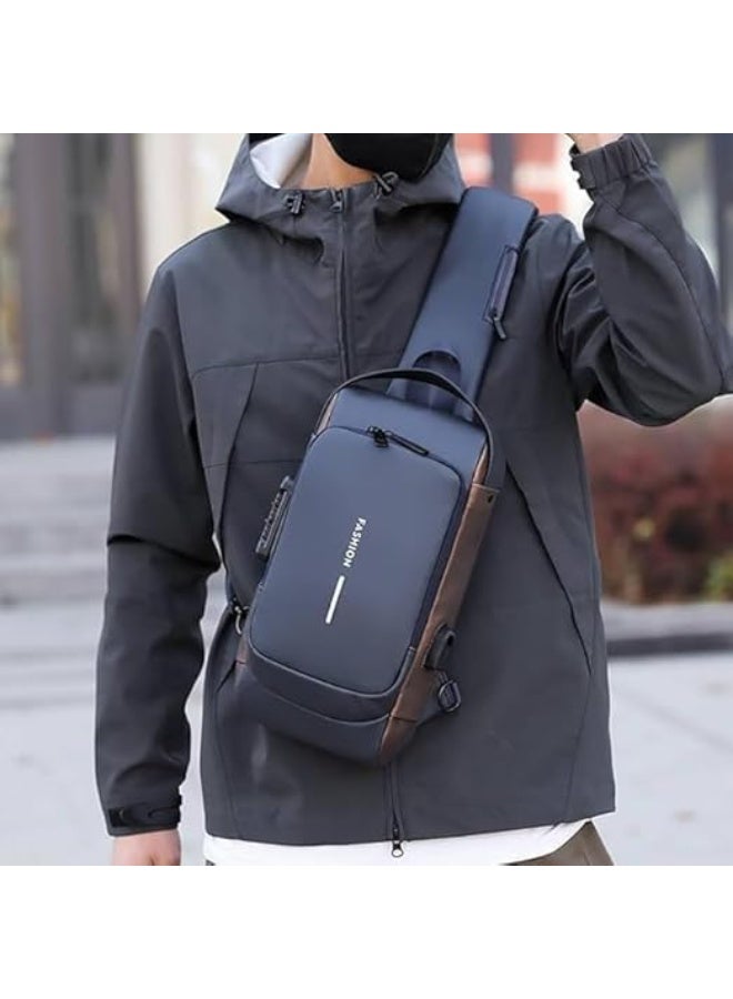 Casual backpack with USB strap, anti-theft and waterproof, for chest and shoulder use. - Image 5