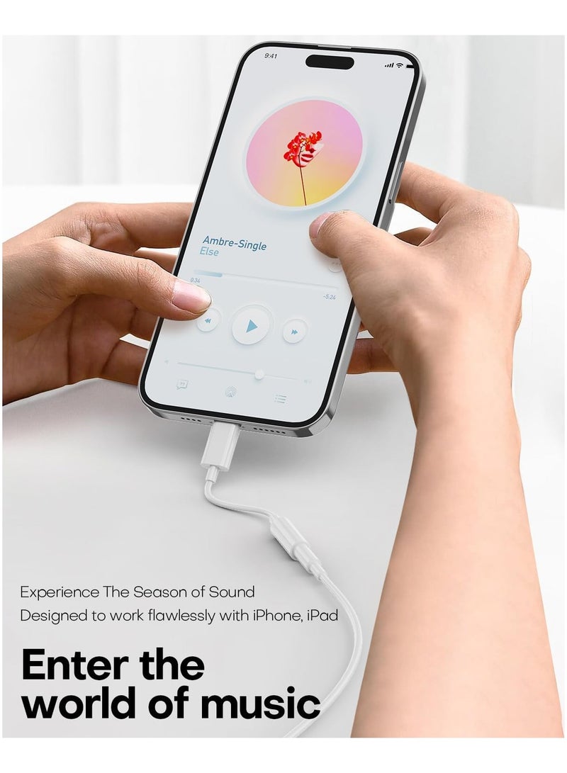 التجسيد محول سماعات رأس Apple 【معتمد من MFI】محول من النوع c إلى مقبس سماعة رأس 3.5 مم متوافق مع iPhone 15/15 Pro/15 Pro Max، iPad Pro، Air 5/4، 10th، سماعات رأس Samsung Galaxy لجميع أجهزة iPhone وiOS - Image 2