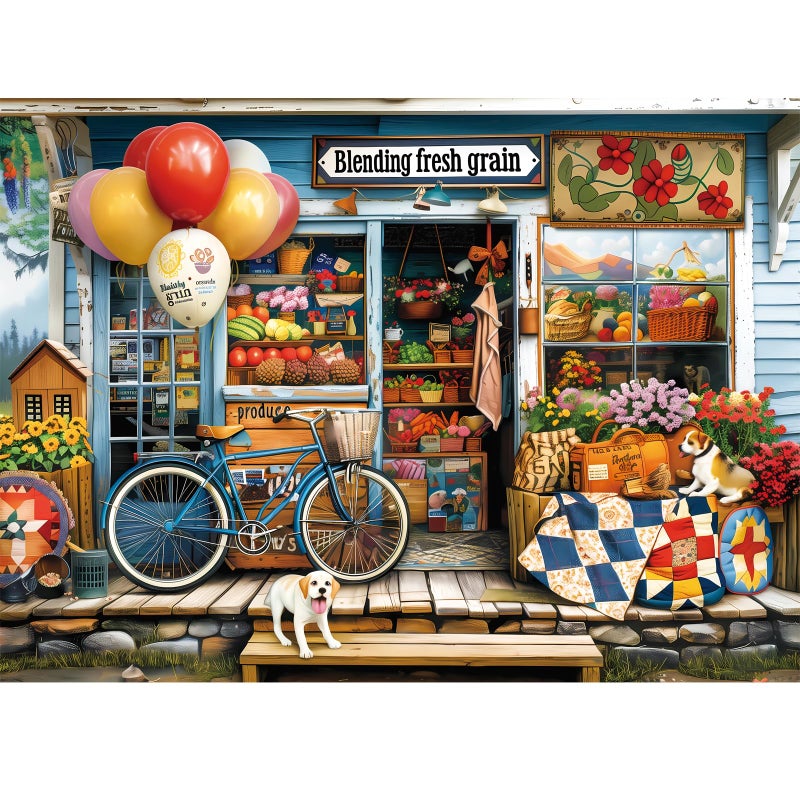 WSCXSC 300 Piece Puzzles for Adults Dog Fruit Balloon Puzzle 300 Pieces Jigsaw Puzzles for Adult Kids Elderly Puzzle Game Adult Puzzles Family Challenging Game Home Decor Gift Toy 205x15IN - Image 2