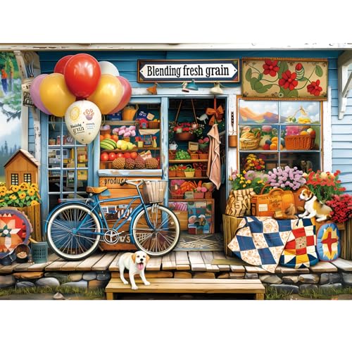 WSCXSC 300 Piece Puzzles for Adults Dog Fruit Balloon Puzzle 300 Pieces Jigsaw Puzzles for Adult Kids Elderly Puzzle Game Adult Puzzles Family Challenging Game Home Decor Gift Toy 205x15IN - Image 1