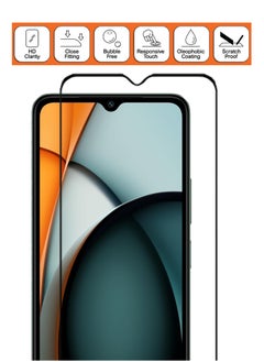 NAFCO For Redmi A3 - Full Glue Tempered Glass Screen Protector - Advanced Border-Less Full Edge to Edge ,Shatterproof , High Responsiveness , Higher Transparency , Quick to Install ,Anti-scratch and Bubble-free Screen Protector - Black  - Image 3