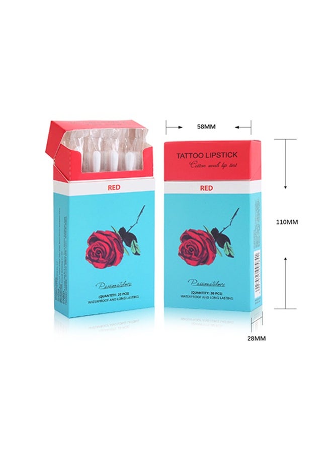 Sexybaby - Tattoo Lipstick-Liquid Lipstick Dyed Lip Glaze Cotton Swab Women Lipsticks Waterproof Gloss Set  Lasting Lip Lipstick Long 20pcs/Box - Image 1
