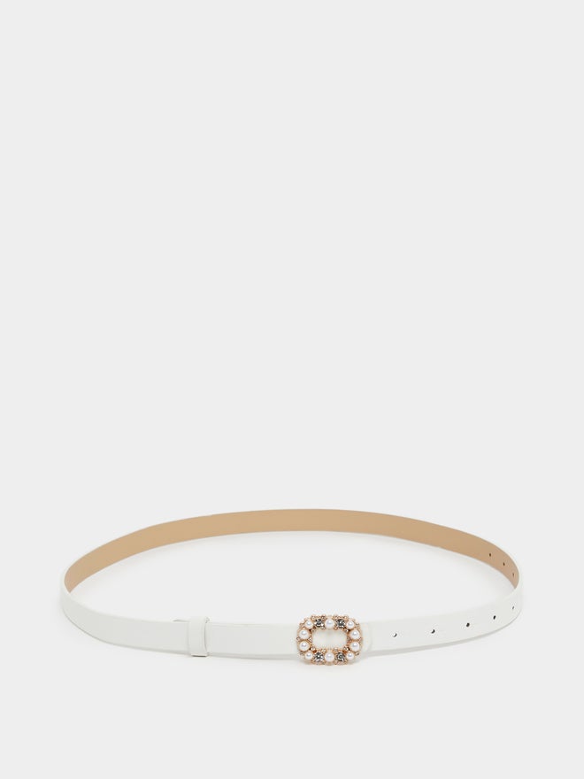 Styli Styli Faux Pearl Embellished Buckle Belt  - Image 2