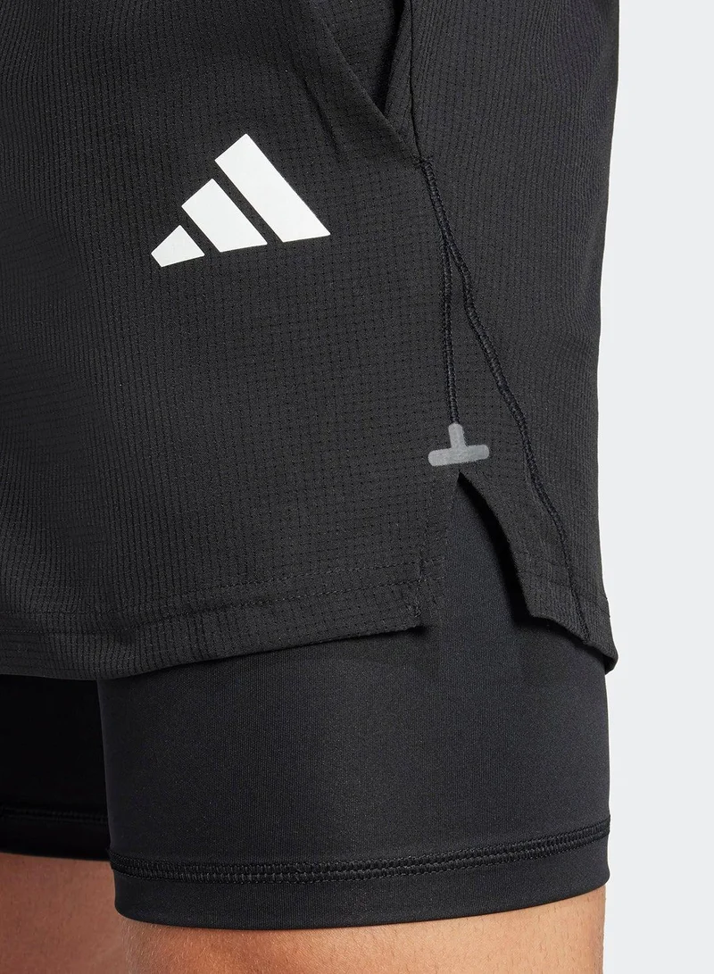 Adidas BLACK/BLACK Gym+ 2In1 Shorts for Men | Best Price UAE