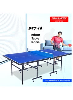 Sparnod Fitness Sparnod Fitness STT-13 Indoor Table Tennis Table | 12mm MDF Top with UV Protection | Rust-Proof Steel Frame | Solo Playback Mode | Foldable with Locking Wheels  - Image 2