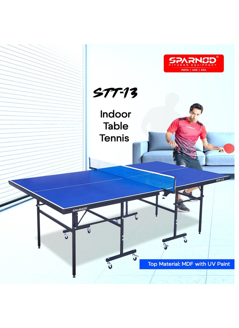 Sparnod Fitness Sparnod Fitness STT-13 Indoor Table Tennis Table | 12mm MDF Top with UV Protection | Rust-Proof Steel Frame | Solo Playback Mode | Foldable with Locking Wheels  - Image 2