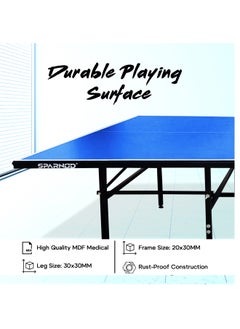 Sparnod Fitness Sparnod Fitness STT-13 Indoor Table Tennis Table | 12mm MDF Top with UV Protection | Rust-Proof Steel Frame | Solo Playback Mode | Foldable with Locking Wheels  - Image 3