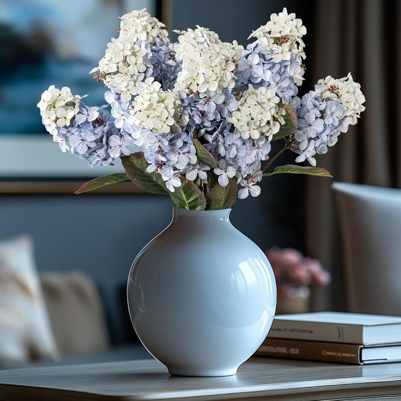 Ttranewsoo Faux Hydrangea Flower Hydrangea Artificial Flowers Hydrangea Bouquet Faux Flower Table Centerpieces for Home Wedding Bridal Bouquet Office Party DIY Floral Decor - Image 1