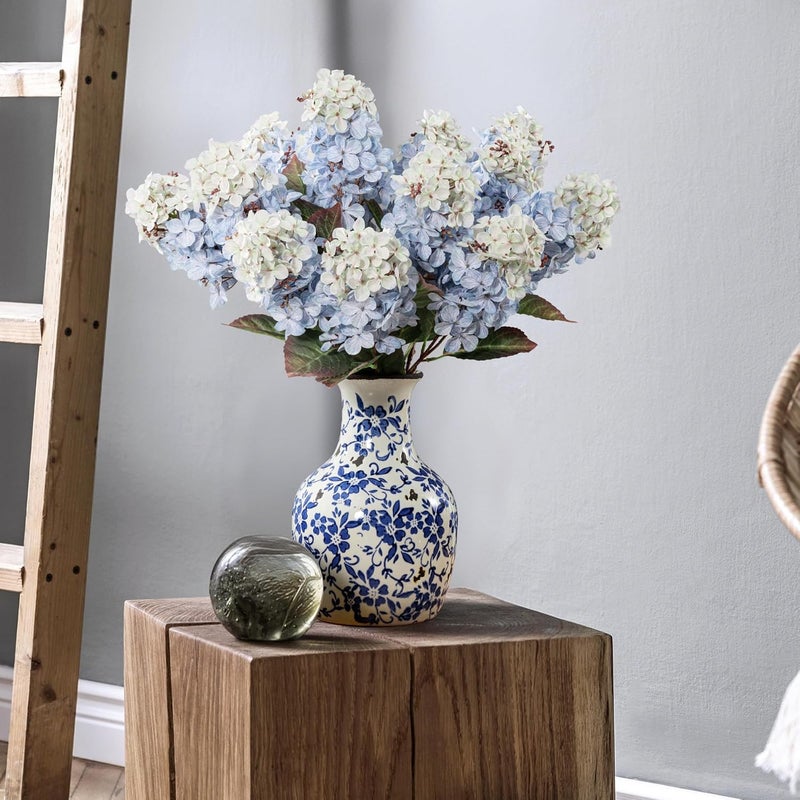 Ttranewsoo Faux Hydrangea Flower Hydrangea Artificial Flowers Hydrangea Bouquet Faux Flower Table Centerpieces for Home Wedding Bridal Bouquet Office Party DIY Floral Decor - Image 4