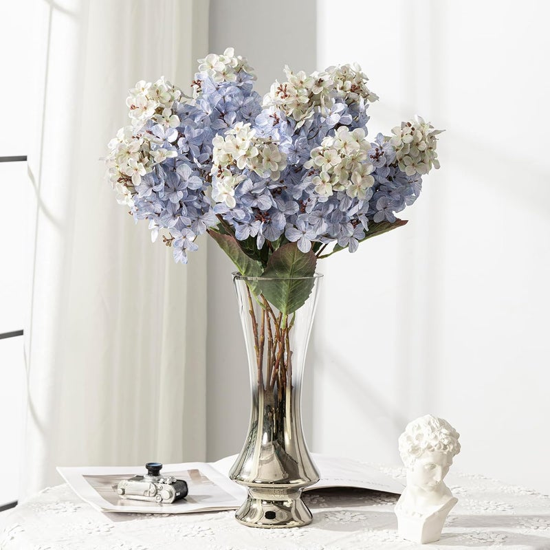 Ttranewsoo Faux Hydrangea Flower Hydrangea Artificial Flowers Hydrangea Bouquet Faux Flower Table Centerpieces for Home Wedding Bridal Bouquet Office Party DIY Floral Decor - Image 5