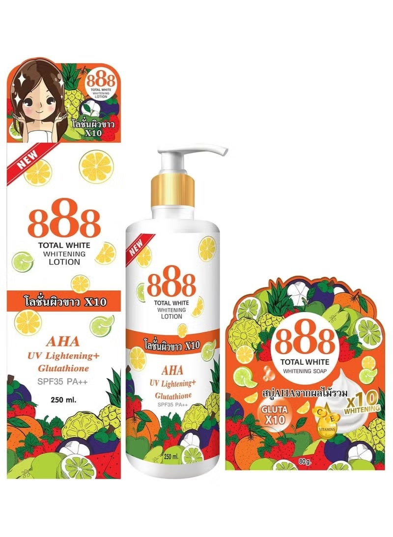 888 TOTAL WHITE لوسيون تبييض وصابون تبييض جلوتاثيون الأبيض الكلي - Image 1