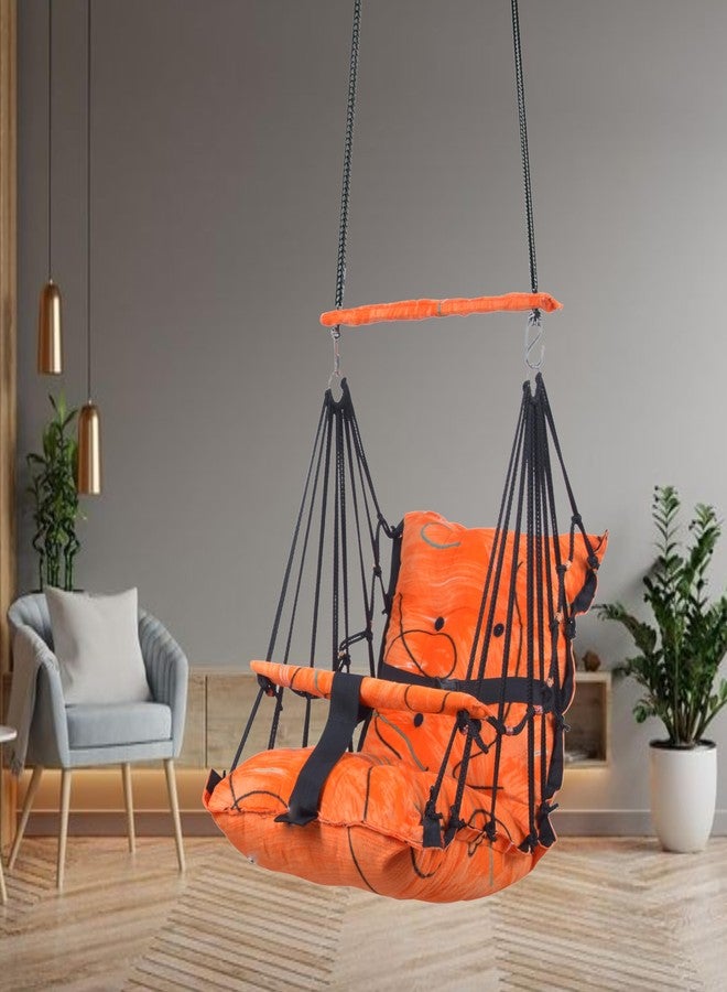 Sprointal® Swing for Kids, Baby Swing Chair Cotton Children Folding and Washable 1-5 Years Swing with Safety Belt,Home and Garden Jhula for Babies |Swing for Kids|Hanging Cradle (Orange) - Image 1