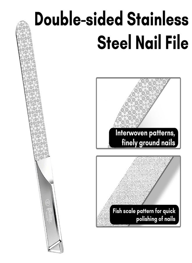 Beauté Secrets Premium Stainless Steel Nail File with Protective Case | Professional Double-Sided Nail Filer for Smooth Shaping | Durable Metal Nail File for Manicure & Pedicure | For Women & Men - Image 5