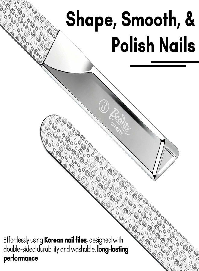 Beauté Secrets Premium Stainless Steel Nail File with Protective Case | Professional Double-Sided Nail Filer for Smooth Shaping | Durable Metal Nail File for Manicure & Pedicure | For Women & Men - Image 3