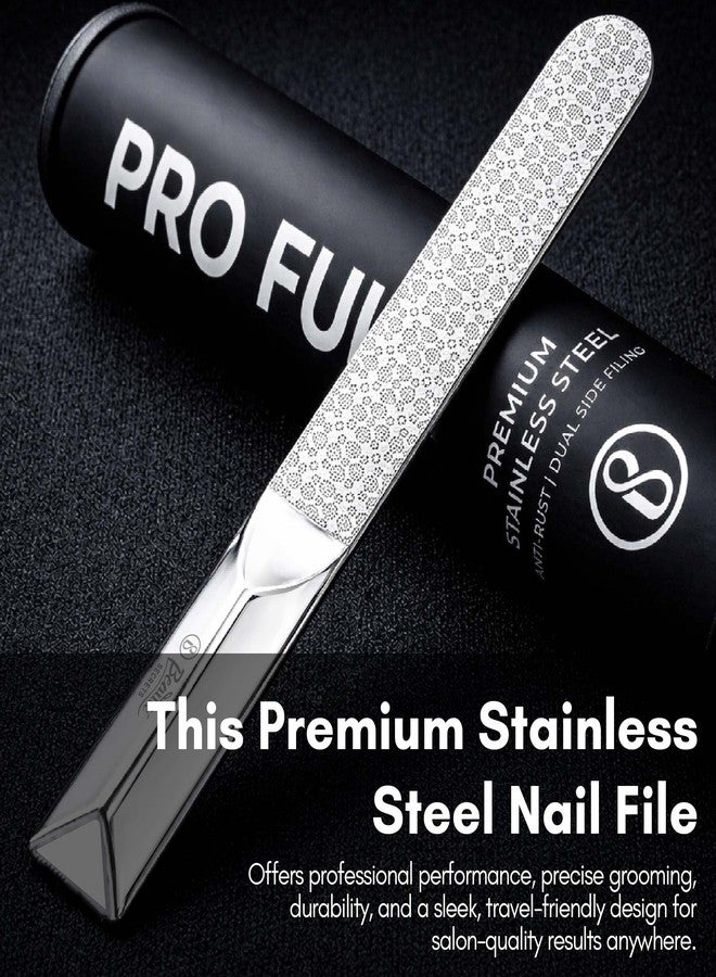 Beauté Secrets Premium Stainless Steel Nail File with Protective Case | Professional Double-Sided Nail Filer for Smooth Shaping | Durable Metal Nail File for Manicure & Pedicure | For Women & Men - Image 2