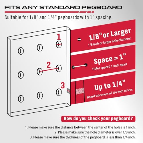 SEDY 300-Piece Pegboard Hook Set, Pegboard Organizer Accessories for Hanging, Durable Metal Hooks for Tool Organization, Garage, Workshop, and Craft Storage - Image 2